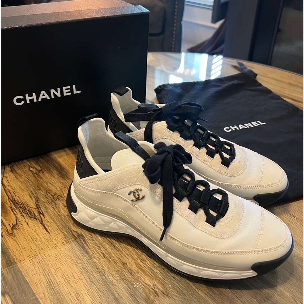 Chanel sport trail lace up sneakers